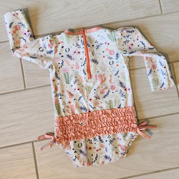 Ruffle Butts Longsleeve Swimsuit Cactus Print - Picture 3 of 3